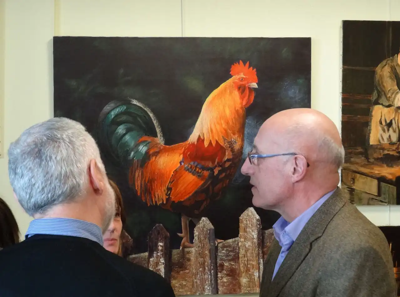 Michel Fabreguettes - Michel devant une de ses toiles